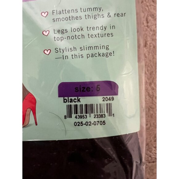 Love Your Assets By Sara Blakely Shaping Textured Tights Size 5 Black - Slimming - Picture 2 of 4